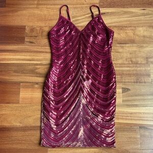SHEIN red gold dress